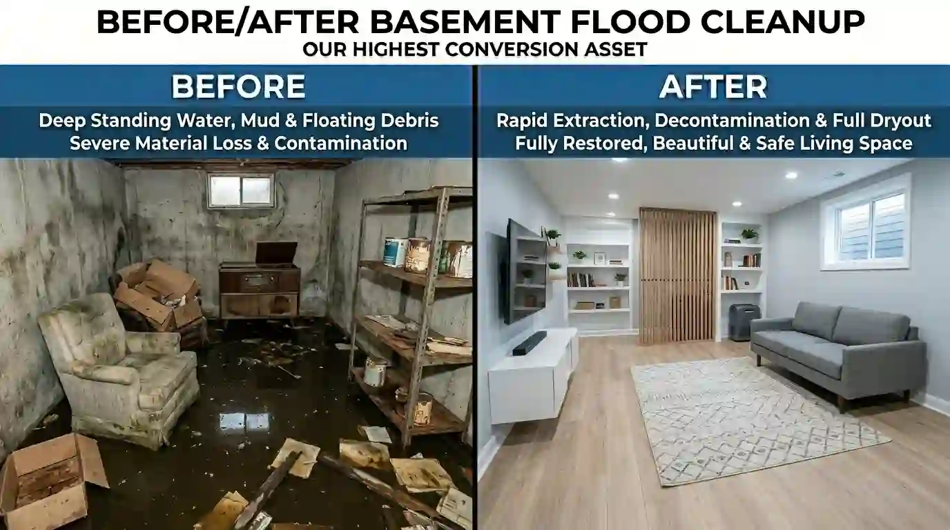 Basement flood cleanup Toronto 1