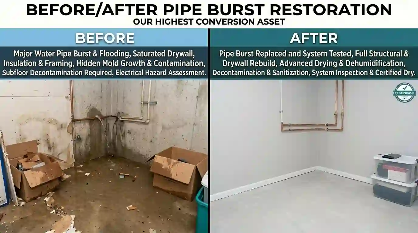 Pipe burst restoration Toronto 12